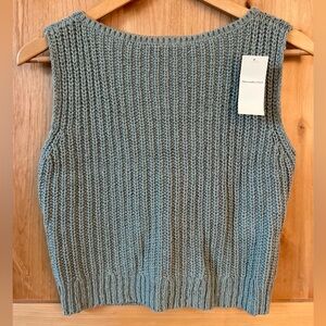 Abercrombie & Fitch Sage Green Ribbed Knit Sweater Tank XXS NWT